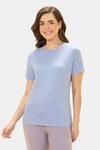 Amante Scoop Neck Sleep Tee - Lavender Tropical Print — thumbnail 1